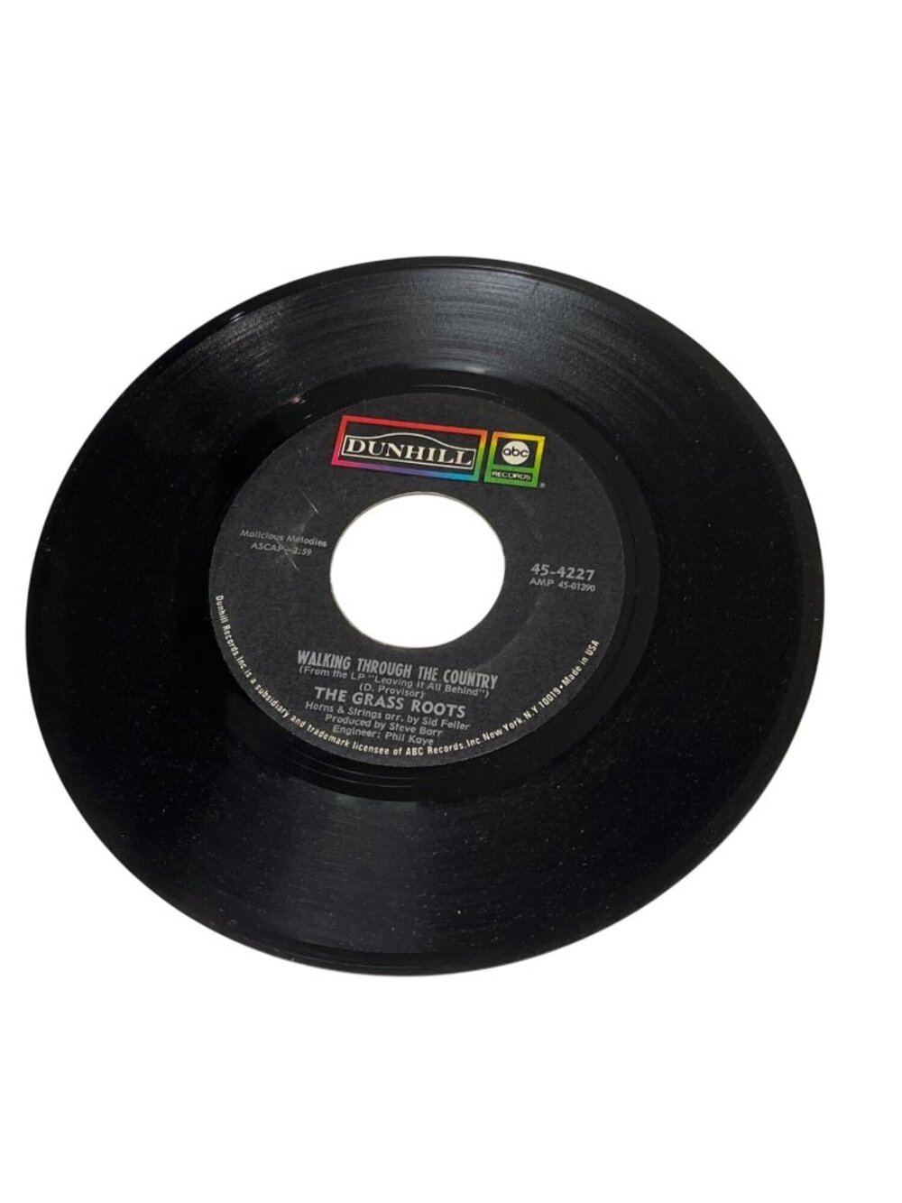 The Grass Roots 45 RPM Record Walking Through The Country / Truck Drivin’ Man
